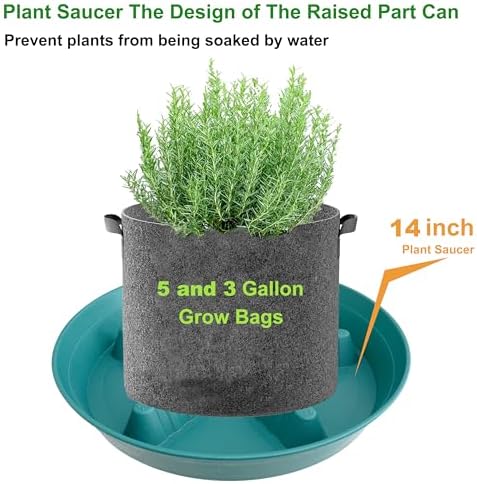 4 Pack Plant Saucer 14 inch, Plastic Plant Saucers for Indoors, Raised Middle Plant Trays for Pots, Water Tray for Plants, Plant Stand Water Catcher Tray, Pot Saucers for Plants - Image 4
