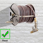 Stainless Steel Garden Hose Reel Heavy Duty,Stainless Steel Hand Crank Hose Reel,Metal Hose Reel,Wall/Floor Mounted Metal Water Hose Reel Retractable for Yard, Lawn, Farm,Patio - Image 2