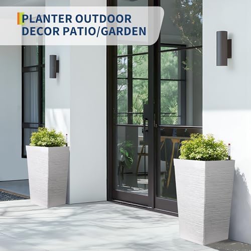 Tall Outdoor Planters Set of 2, 22.5'' Planters for Outdoor Plants - Image 6