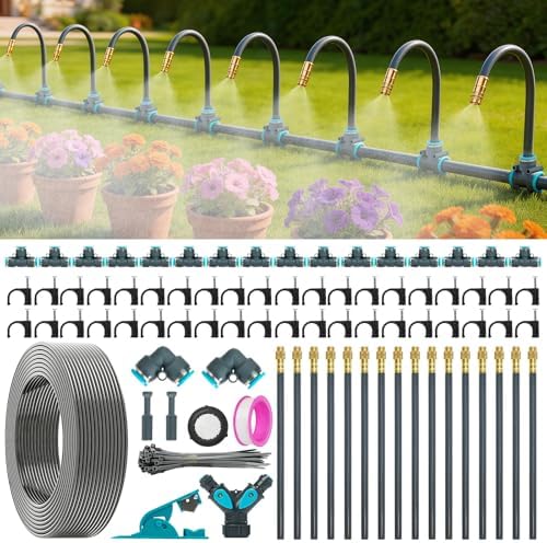 360°Adjustable Drip Irrigation System,100FT Irrigation System for Garden by MQHUAYU
