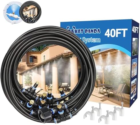 Misters for Outside Patio,Outdoor Water Misting Cooling System,40FT|12M. by POCKETPANDA