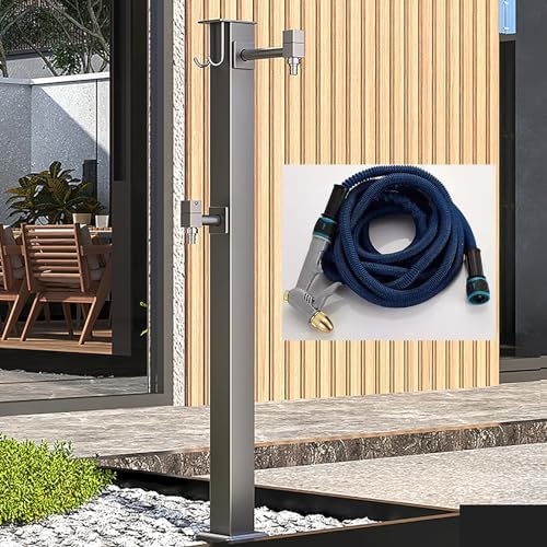 Frost Free Outdoor Faucet - Vertical Garden Water Column, Freestanding Hose Stand, Durable Outside Spigot Post, 80cm Gray, C-Side Water Inlet, Ideal for Gardens and Patios by Unknown