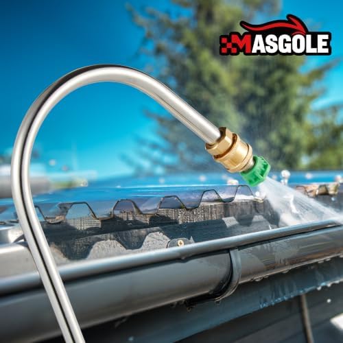 Pressure Washer Wand 24FT Telescoping with Pressure Washer Extension Wand, Gutter Cleaning Tools - Extension Pole, Brush Head, 7 Spray Nozzle Tips, Support Belt & Hose Adapters - Image 3