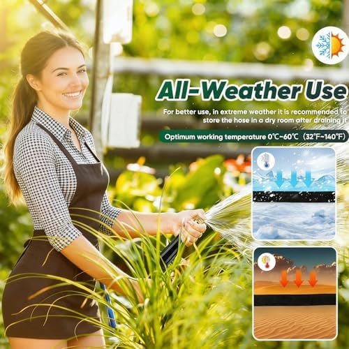 Garden Hose 100ft, Ultra-Light Garden Hoses, Flexible Water Hose 100ft, Burst-Resistant, Kink-Free, High-Pressure, All-Weather Use for Lawns, Gardens, and Outdoor Cleaning Waterhose - Image 5