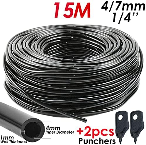 Garden Watering Hose Irrigation 4/7mm Pipe with Hole Punchers, Fit Drip Irriagtion System Kit Greenhouses Balcony 10m-30m(15m) - Image 2