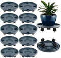 10 Packs Large Plant Caddy with Wheels 13" Rolling Plant Stands Heavy-duty Plastic Plant Roller Base Pot Movers Plant Saucer on Wheels Indoor Outdoor Plant Dolly with Casters Planter Tray Grey by KvyusFlourish