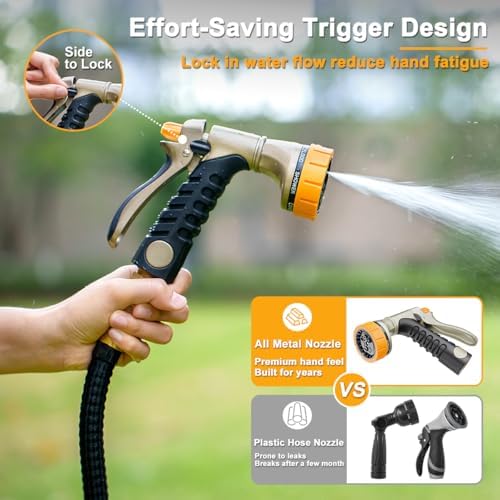 FANHAO Metal Garden Hose Nozzle Heavy Duty, Rear Trigger Water Sprayer - Image 5