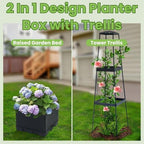 2 Pack Raised Garden Bed Tomato Planter with Trellis - 45" Self Watering Planters Box with Trapezoidal Trellis for Climbing Plants Vegetables Flowers - Tomato Cages for Greenhouse Indoor Outdoor - Image 5