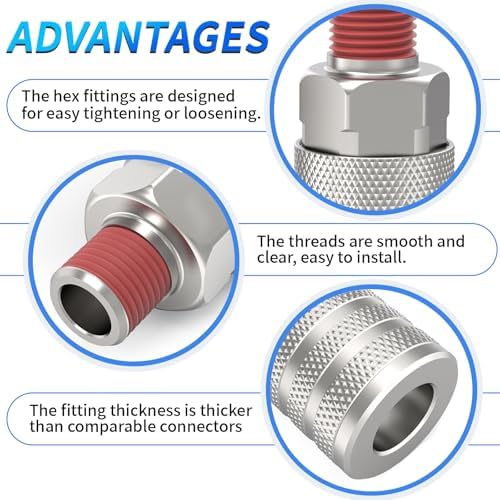 ChillWaves 1/4-Inch Male Industrial Coupler,1/4" NPT Male 4-Ball Quick Connect Air Coupler Air Hose Fittings(12-PACK) - Image 4