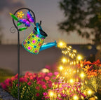 Solar Garden Lights Outdoor Decor, Butterfly Watering Can Lights, 2 Pack - Image 5
