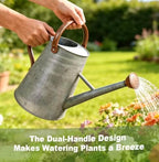 Galvanized Steel Watering Can for Outdoor&Indoor Plants，1.5 Gallon - Image 3