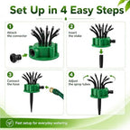 360° Coverage Precision Garden Irrigation Sprinkler, Large Area Coverage Water Saving Irrigation Sprinkler with Spike Base for Yard Lawn Roof Cooling Gardening (5 Pcs) - Image 6