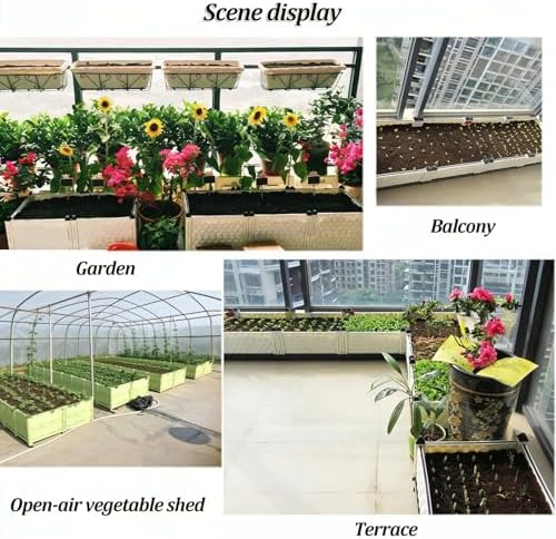 Raised Garden Bed Kit, Outdoor Plastic Planter Pot, Standing Narrow Plant Stand, Rectangle Planters, Plant Shelf for Balcony, Rooftop, Patio or Yard (White)(Single Layer) - Image 7