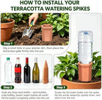 Terracotta Self‑Watering Spikes, Slow‑Release Plant Waterer Stakes, 8 Pack - Image 4