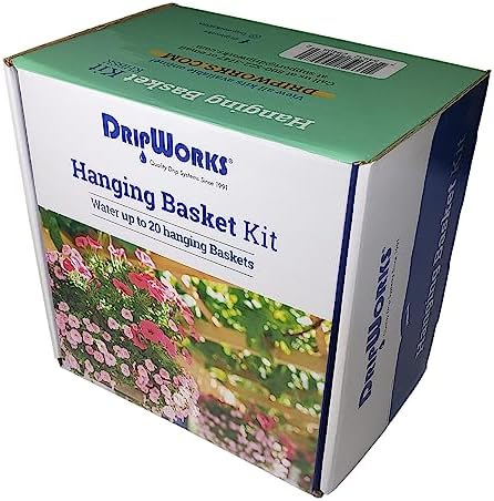 Dripworks Hanging Basket Drip Irrigation Kit | Waters Upto 20 Hanging Baskets | Agricultural Grade Components by DripWorks