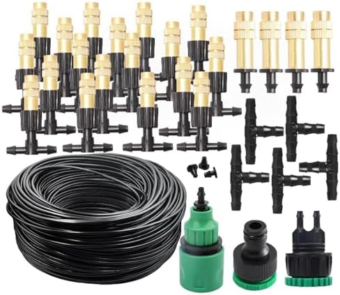 98FT Garden Drip Irrigation System Kit, Adjustable Misting Watering System by Unknown