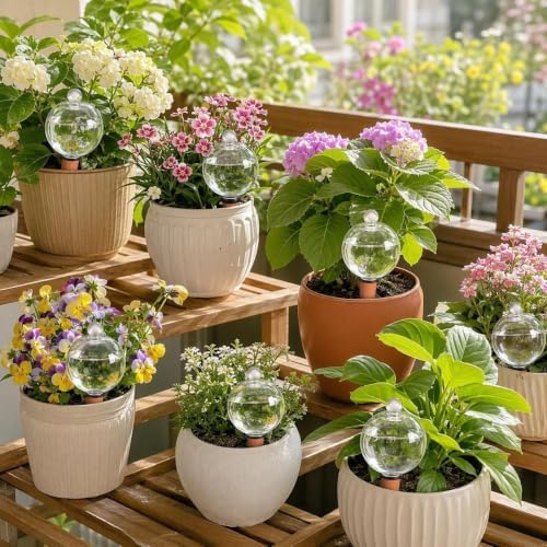 MGMSBV 4 Pack 17 oz Self Watering Globes, Thick-Wall Durable, Clear - Image 7