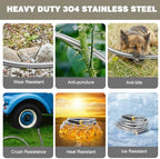 Omont Metal Garden Hose 100FT, Stainless Steel Water Hose with Nozzle, Flexible, Lightweight, Puncture Proof, Never Kink & Tangle, Heavy Duty Garden Hose for Yard and Outdoor - Image 5