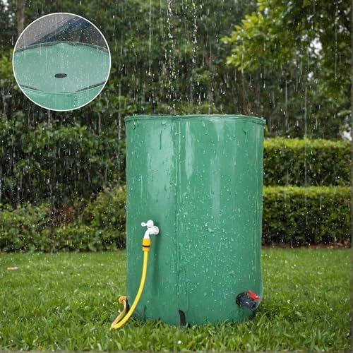100 Gallon Collapsible Rain Barrel, Large Garden Water Storage Tank, Portable Folding Rainwater Collector, Water Catcher with Filter Overflow Kit Faucet - Image 5