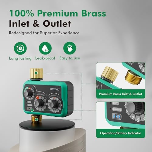 RESTMO 3-Dial Analog Sprinkler Timer, Mechnical Water Timer for Outdoor - Image 3