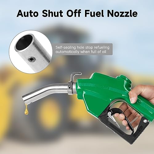 1" NPT Automatic Fuel Nozzle with Hook, Gas Nozzle Diesel Pump Handle Max Flow Rate 30GPM, 3-speed Padlock, Auto Shut Off, 19/16" (OD=30mm) Spout for Gasoline, Diesel, Kerosene Biodiesel - Image 2
