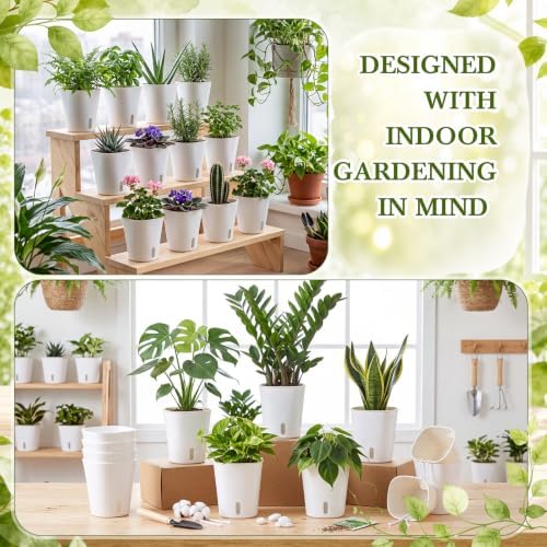 Ziliny 20 Pcs 5.91 Inch Self Watering Planters with Water Indicator - Image 6