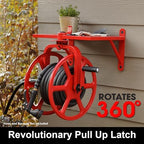 Liberty Garden Revolution Hose Reel with Pull Up Latch, Red - Image 6