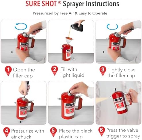 Sure Shot A1000R 1 Quart Enameled Steel Sprayer, Red - Image 5