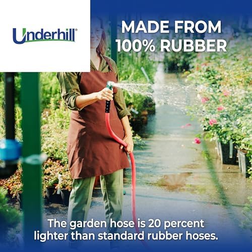 Underhill Proline Rubber Series Heavy-Duty Garden Hose for Hot or Cold Water, Lightweight, 500 PSI BP, 150 PSI WP, H58-025PRO-R 5/8 Inch x 25 ft Red - Image 4