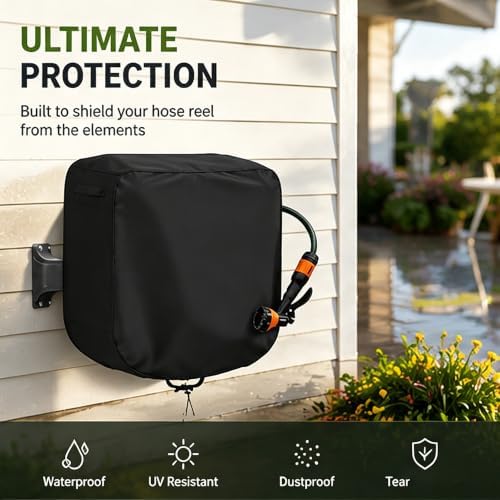 Retractable Hose Reel Cover for Glahoden Retractable Hose Reel 115FT, Waterproof Garden Hose Reel Cover Outdoor Wall Mounted Hose Reel Protection Cover - Image 5