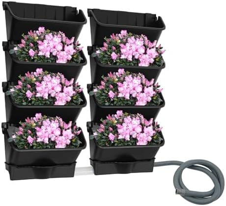 Vertical Wall Planter for Indoor Plant, 8 Pack, Black - Image 3