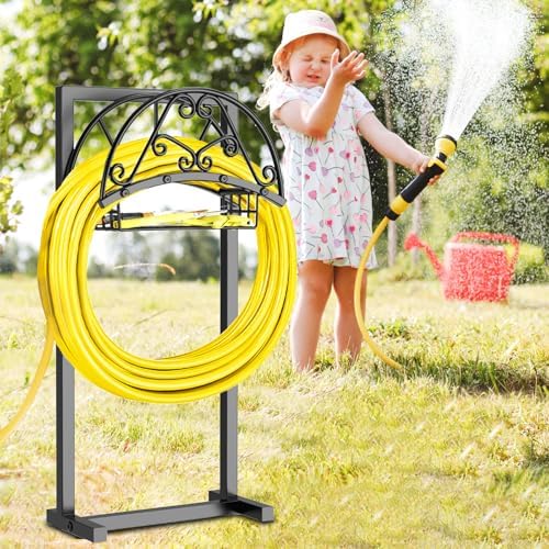 Garden Hose Holder, Freestanding Hose Reel Stand with Storage Basket - Image 6