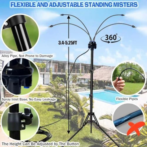 Standing Misters for Outside Patio - 5.3FT Stand Misting System - Image 6