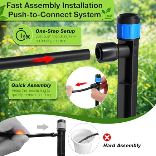 MIXC 300FT Drip Irrigation System Kit + MIXC Rechargeable 2-Zone Water Timer - Image 4