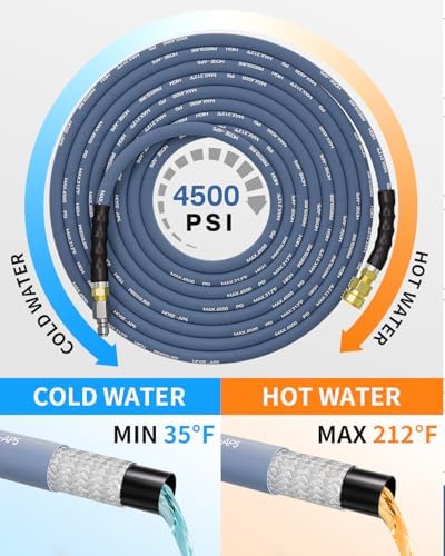 Pressure Washer Hose 75FT 3/8" ID Steel Wire Braided Swivel Quick Connector - Image 3