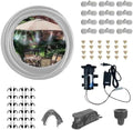 Misting Cooling System with Brass Fog Nozzles & Pump, Outdoor Mister System for Outside Patio, for Garden Greenhouse Umbrella (Size : 13M(42.6ft)-18 nozzles) by Unknown