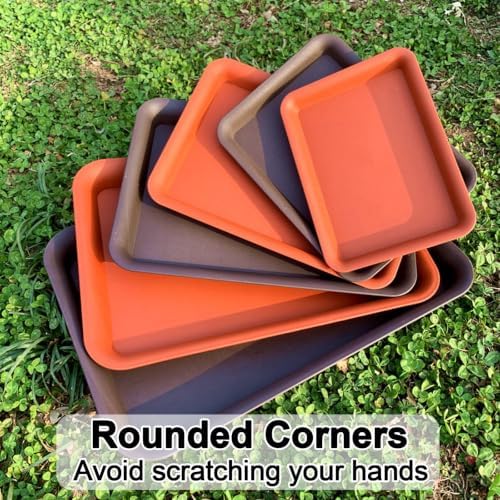 Durable Rectangular Resin Potted Plant Trays, Planter Water Tray - Image 4