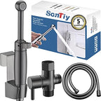 SonTiy Handheld Bidet Toilet Sprayer Gunmetal, Cloth Diaper Sprayer Bathroom Hand Held Jet Spray Bidet Attachment for Toilet with Adjustable Pressure Control, Solid Brass, 7.2" Bidet Wand by SonTiy