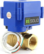 U.S. Solid Motorized Ball Valve – 1/2" Brass Full-Port Ball Valve, Normally Closed, 9–24V AC/DC, 2-Wire Auto Return Setup - Image 2