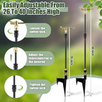 Funnymoom 2 Pack 3-arm Rotating Telescoping Sprinkler 360 Degree Swivel Garden Sprinkler High Rise Lawn with Step Base up to 41.7 Inch for Large Area Coverage (Black) - Image 5