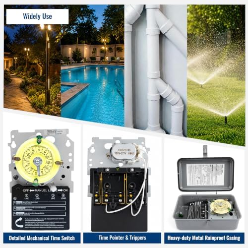 T104R Mechanical Timer Switch Outdoor, Rainproof Metal Enclosure - Image 3