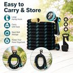 50ft Heavy Duty Garden Hose with Alloy Nozzle & Solid Brass Connectors – Lightweight, No-Kink Flexible Water Hose, 96-Spindle High-Density Weave, 12 Bar Non-Expandable TPE Core for Patio & Lawn - Image 6
