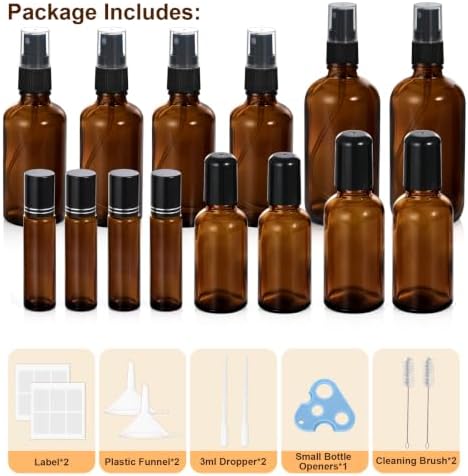 Glass Spray & Roller Bottle Set – Amber Glass Spray Bottles - Image 2