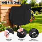 Garden Hose Reel Cover for Giraffe Tools AW40, Wall Mounted Hose Reel Protective Cover, Oxford Fabric Outdoor with Adjustable Drawstring,A Black - Image 6