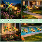 2 Pack Hummingbird Solar Garden lights Outdoor Waterproof, Gifts for Women Mom Grandma Daughter, Stake lights with Solar Lantern, Hanging Solar Lights, Solar Path Light Yard Outside Patio Garden Decor - Image 4