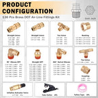 CheeMuii 136 Pcs Brass DOT Air Line Fittings Kit Push Lock DOT Air Fittings - Image 2