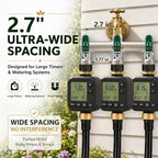 3-Way Garden Hose Splitter, Heavy-Duty Brass, 3/4" GHT, (Green) - Image 3