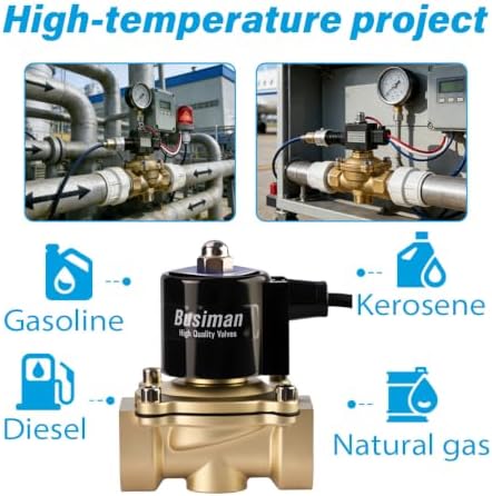 Waterproof Brass Electric Solenoid Valve 1" 12V DC Normally Closed - Compatible with Water, Air, Diesel, Gas - Replaceable VITON Seal - Compact Direct Acting - Image 4