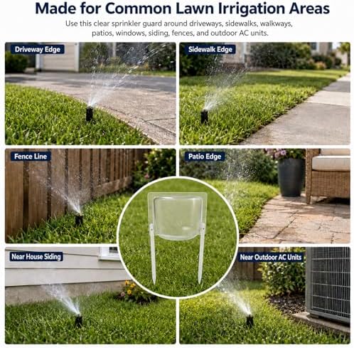 4 Pcs Clear PC Sprinkler Splash Guard 10.62 in Soil Stakes - Image 5