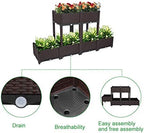 Raised Garden Beds, Planter Box, Self-Watering Plastic Planter for Indoor Outdoor Vegetables, Fruits, Potato, Flowers (6 Pcs) - Image 3